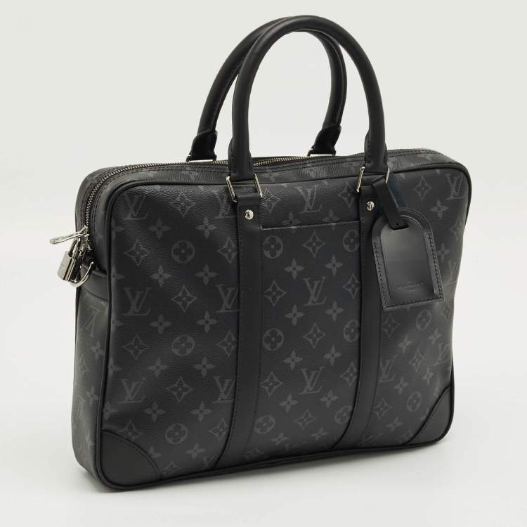 Pre Owned Louis Vuitton Monogram Eclipse Canvas Porte Documents Voyage PM Bag
