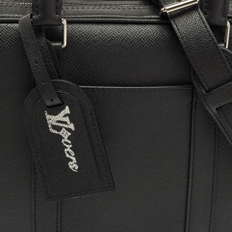 Pre Owned Louis Vuitton Black Taiga Leather Porte Documents Voyage PM Bag