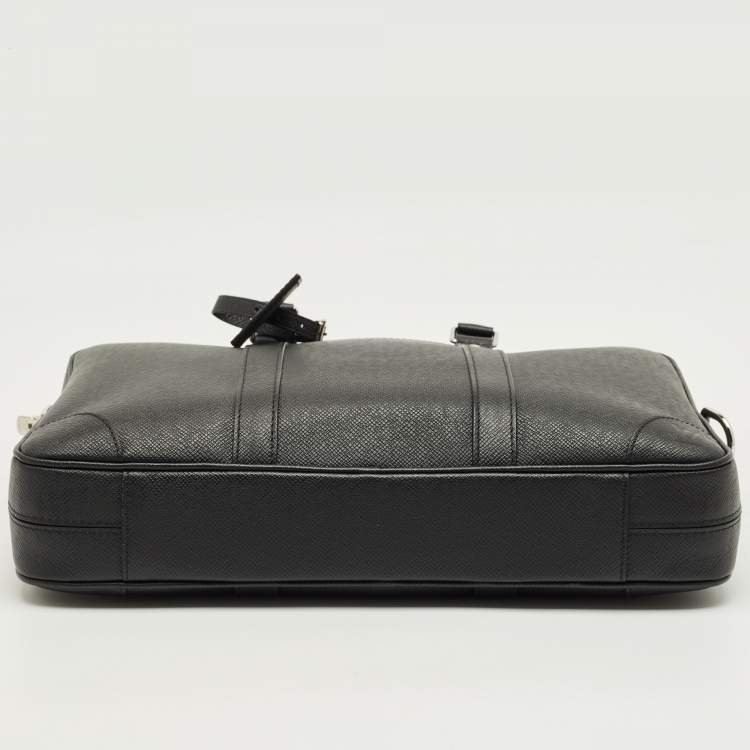 Pre Owned Louis Vuitton Black Taiga Leather Porte Documents Voyage PM Bag