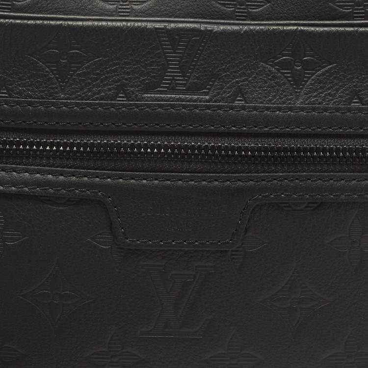Pre Owned Louis Vuitton Kasai Black Monogram Shadow Embossed Leather Pochette 
