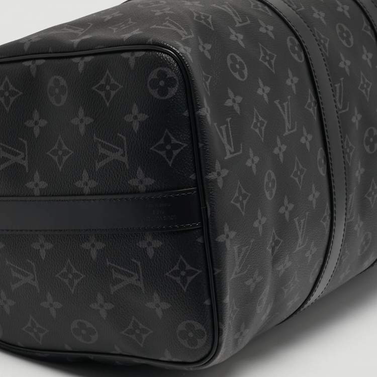 Pre Owned Louis Vuitton Keepall Bandouliere 45 Monogram Eclipse Canvas Duffel Bag