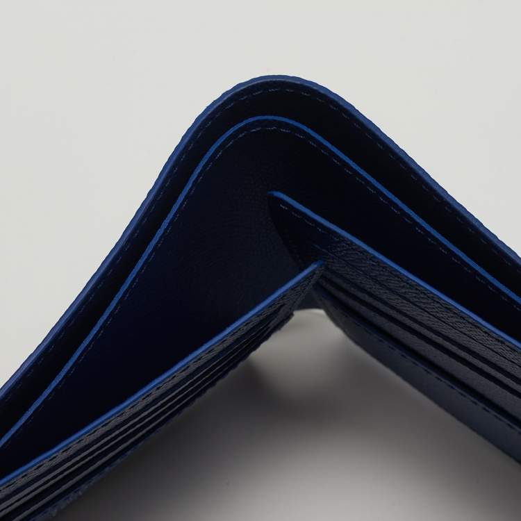 Pre Owned Louis Vuitton Slender Blue Monogram Canvas Bifold Wallet