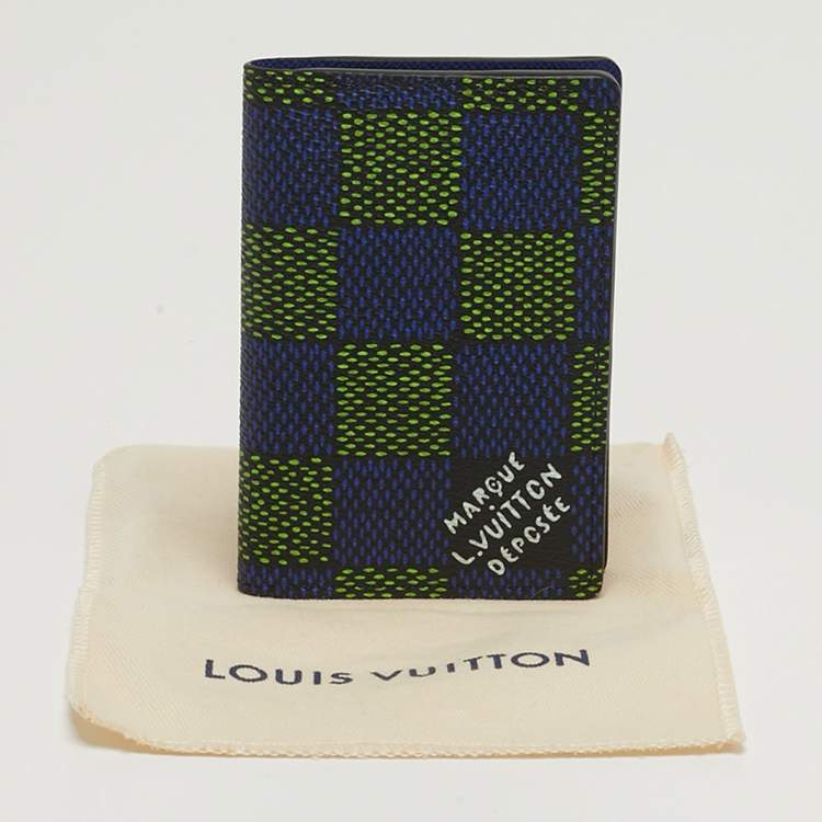 Pre Owned Louis Vuitton Blue/Green Damier Heritage Canvas Pocket Organizer
