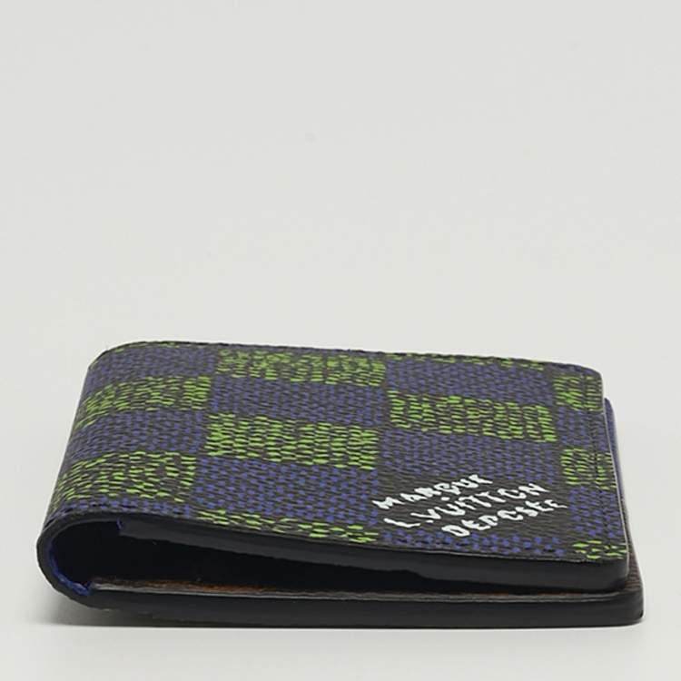 Pre Owned Louis Vuitton Blue/Green Damier Heritage Canvas Pocket Organizer