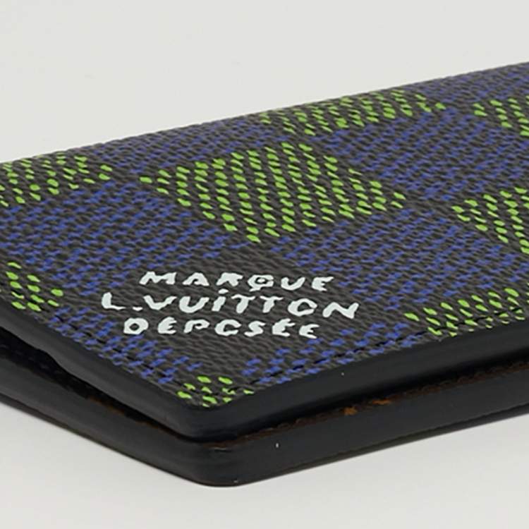 Pre Owned Louis Vuitton Blue/Green Damier Heritage Canvas Pocket Organizer