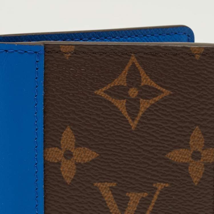 Pre Owned Louis Vuitton Blue Leather and Monogram Canvas Pocket Organizer