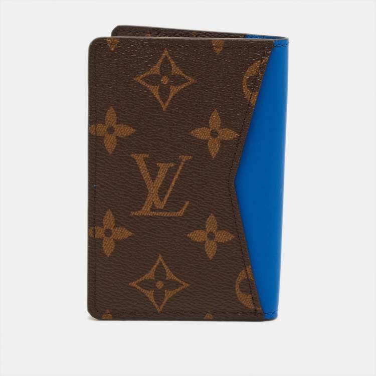 Pre Owned Louis Vuitton Blue Leather and Monogram Canvas Pocket Organizer