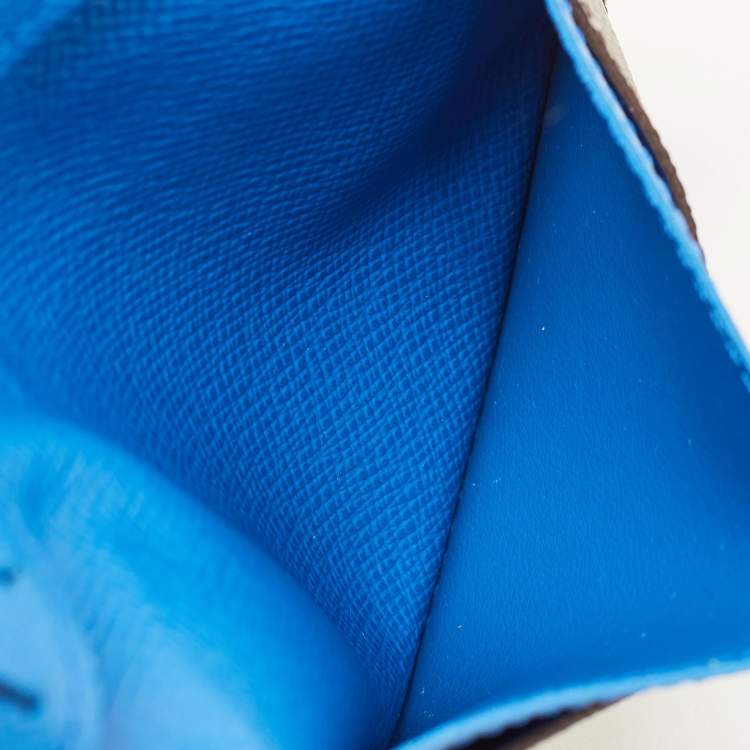 Pre Owned Louis Vuitton Blue Leather and Monogram Canvas Pocket Organizer