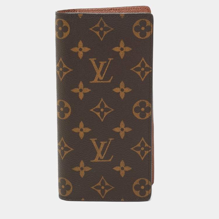 Pre Owned Louis Vuitton Brazza Monogram Canvas Long Wallet