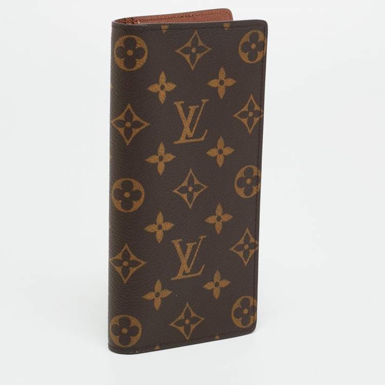 Pre Owned Louis Vuitton Brazza Monogram Canvas Long Wallet