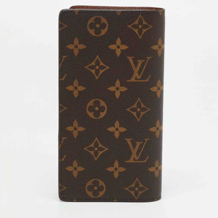 Pre Owned Louis Vuitton Brazza Monogram Canvas Long Wallet