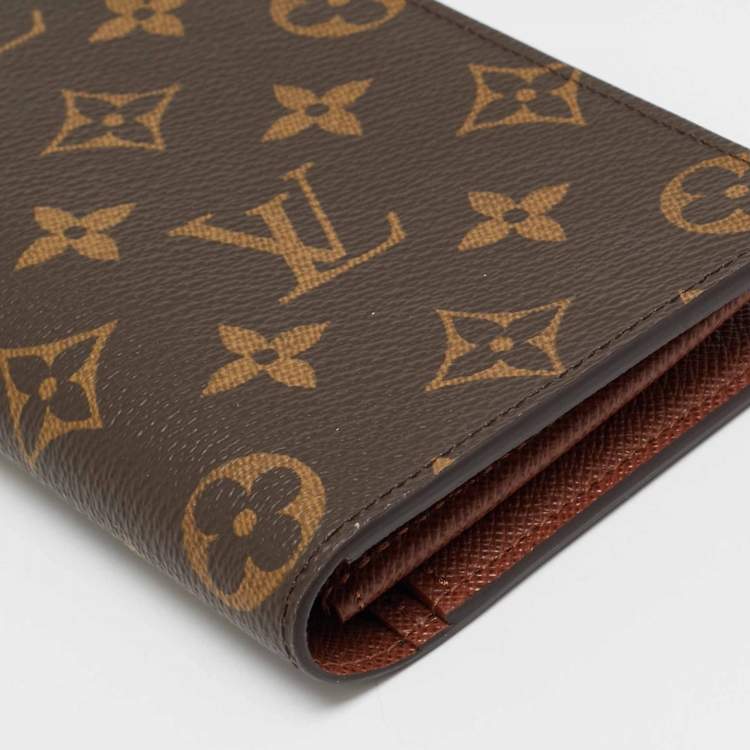 Pre Owned Louis Vuitton Brazza Monogram Canvas Long Wallet
