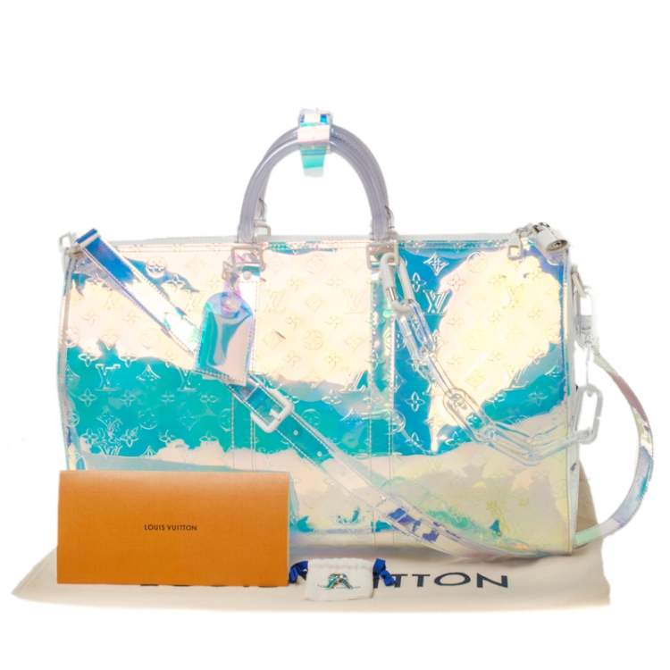 Pre Owned Louis Vuitton Monogram Prism Keepall Bandouliere 50 Bag