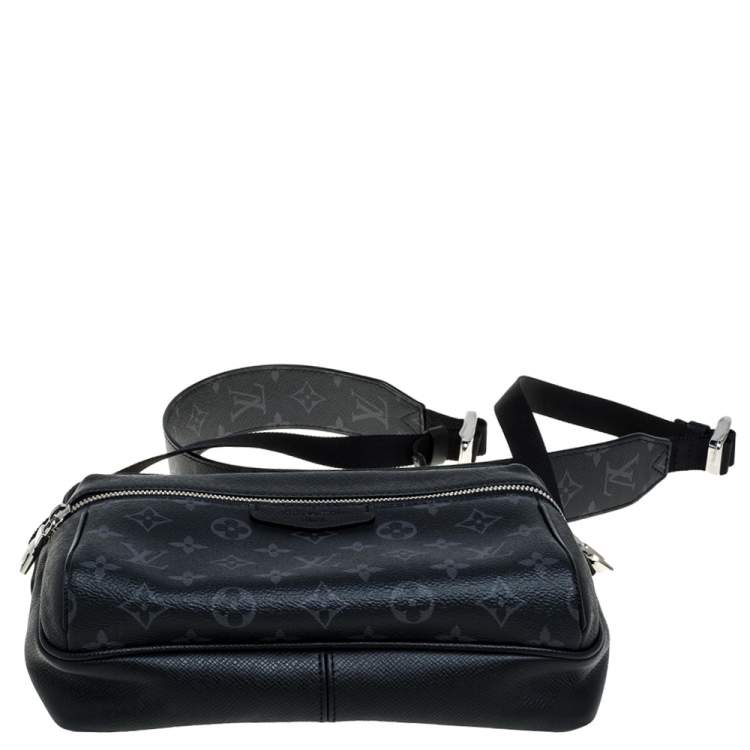 Pre Owned Louis Vuitton Black Taiga Leather and Monogram Eclipse Canvas Outdoor Messenger Bag