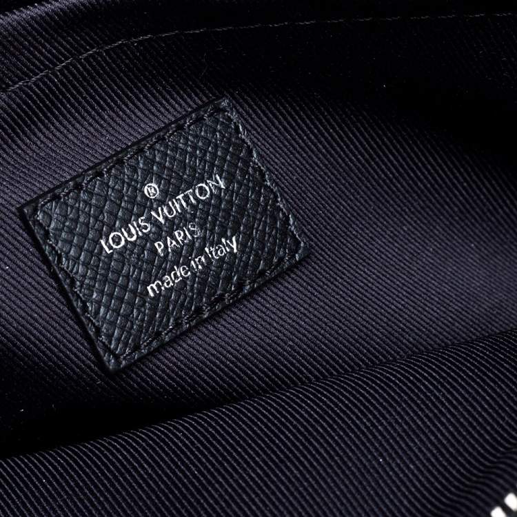 Pre Owned Louis Vuitton Black Taiga Leather and Monogram Eclipse Canvas Outdoor Messenger Bag