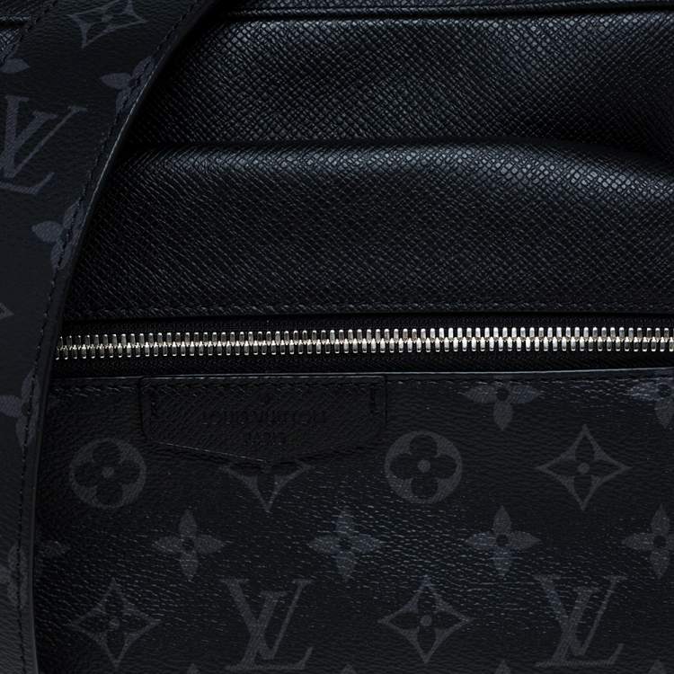 Pre Owned Louis Vuitton Black Taiga Leather and Monogram Eclipse Canvas Outdoor Messenger Bag