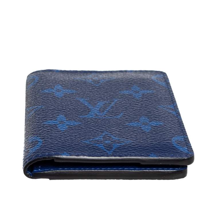 Pre Owned Louis Vuitton Cobalt Monogram Coated Canvas Taïgarama Pocket Organizer