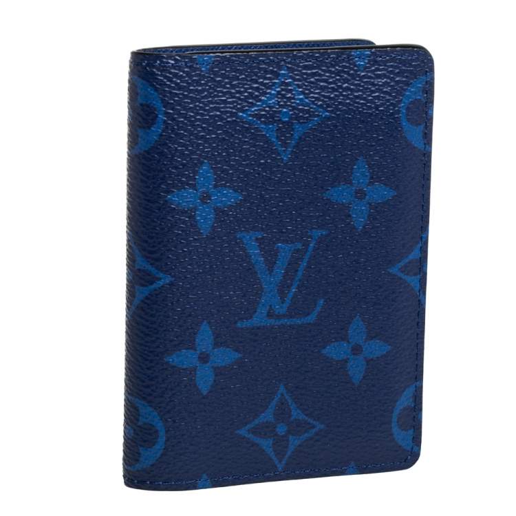 Pre Owned Louis Vuitton Cobalt Monogram Coated Canvas Taïgarama Pocket Organizer