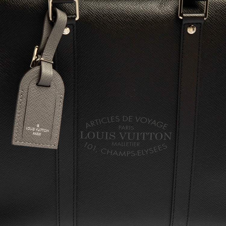 Pre Owned Louis Vuitton Black Taiga Leather Porte Documents Voyage PM Bag