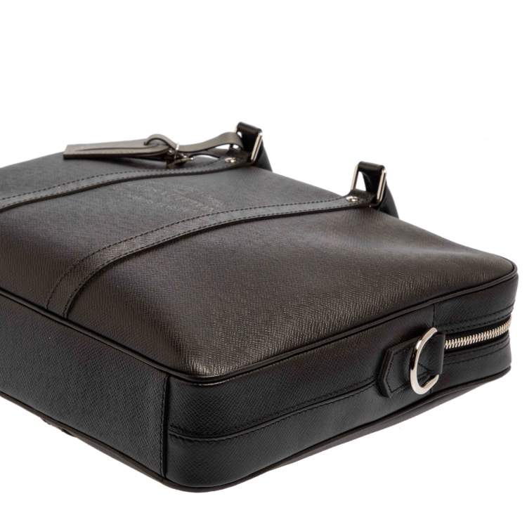 Pre Owned Louis Vuitton Black Taiga Leather Porte Documents Voyage PM Bag