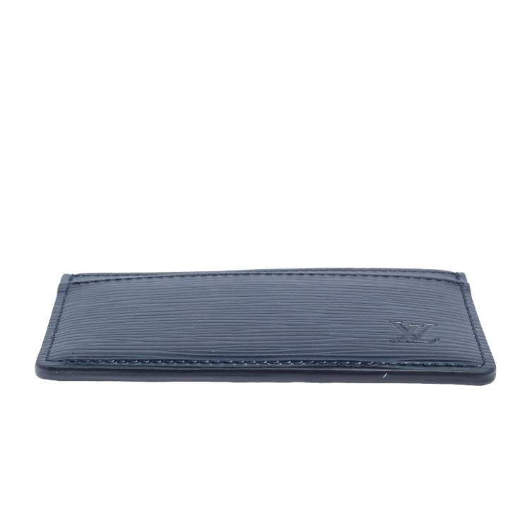 Pre Owned Louis Vuitton Navy Blue Epi Leather Card Holder