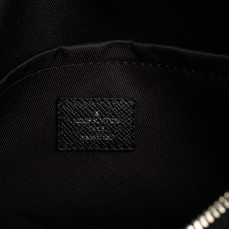 Pre Owned Louis Vuitton Black Taiga Leather and Monogram Eclipse Canvas Outdoor Messenger Bag