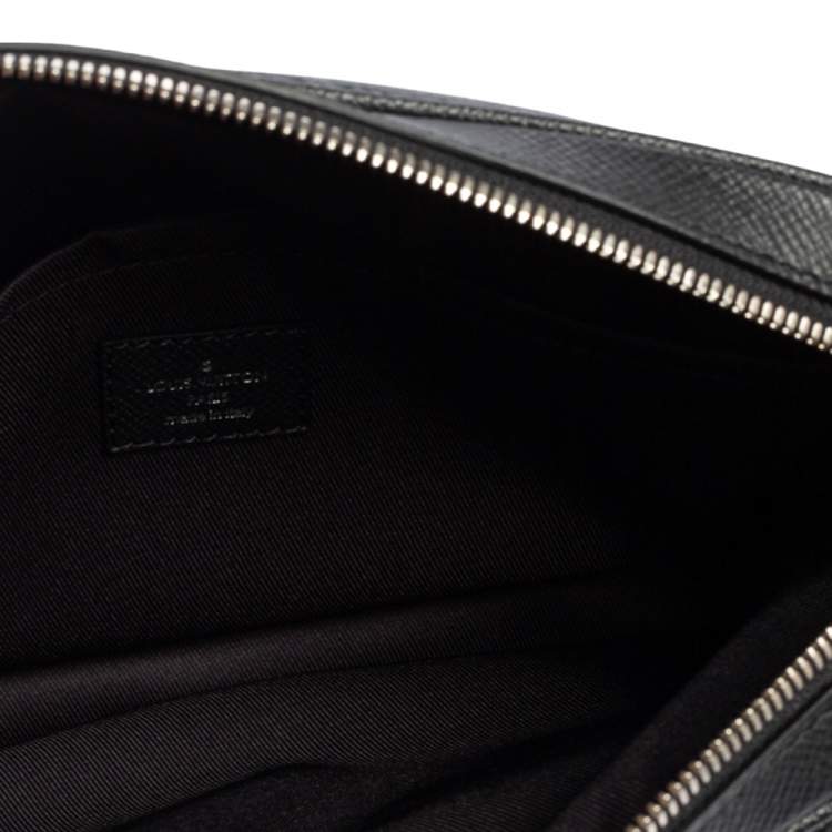 Pre Owned Louis Vuitton Black Taiga Leather and Monogram Eclipse Canvas Outdoor Messenger Bag