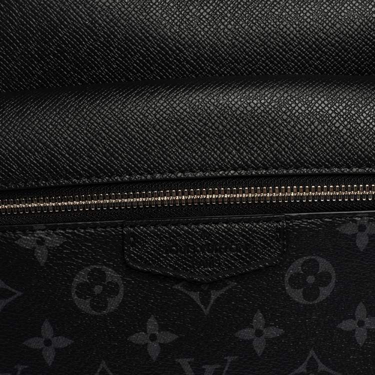 Pre Owned Louis Vuitton Black Taiga Leather and Monogram Eclipse Canvas Outdoor Messenger Bag