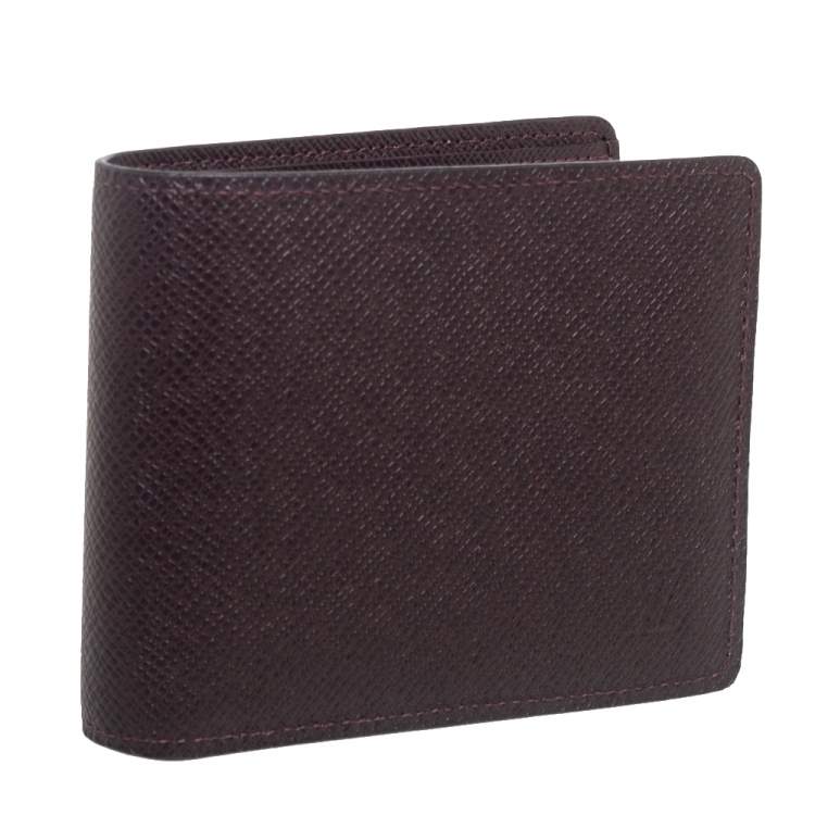 Pre Owned Louis Vuitton Brown Taiga Leather Bifold Wallet