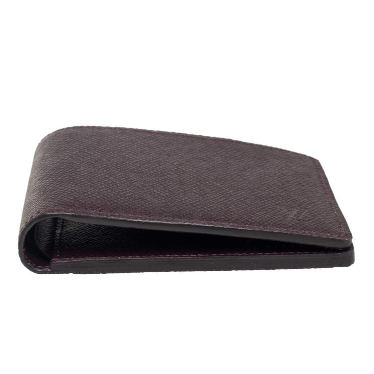 Pre Owned Louis Vuitton Brown Taiga Leather Bifold Wallet