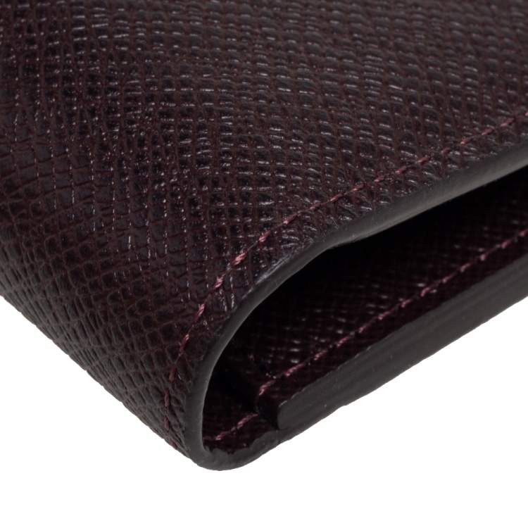Pre Owned Louis Vuitton Brown Taiga Leather Bifold Wallet