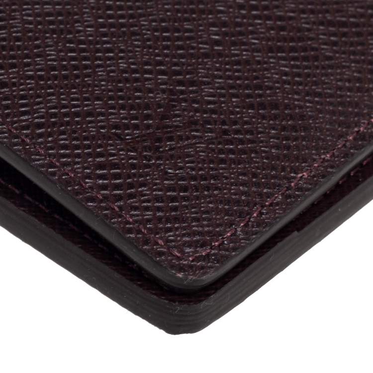 Pre Owned Louis Vuitton Brown Taiga Leather Bifold Wallet
