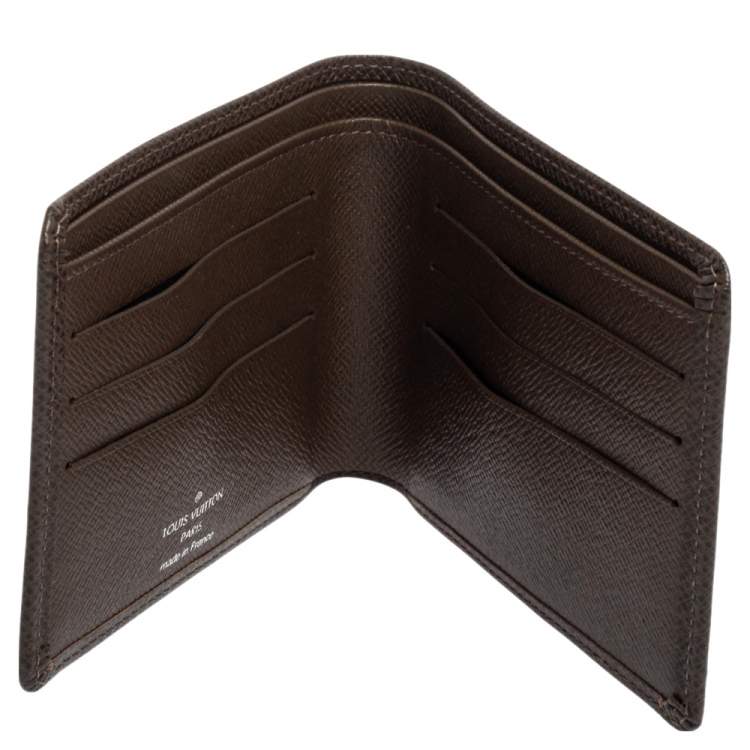 Louis Vuitton Brown Taiga Leather Bifold Compact Wallet Louis Vuitton