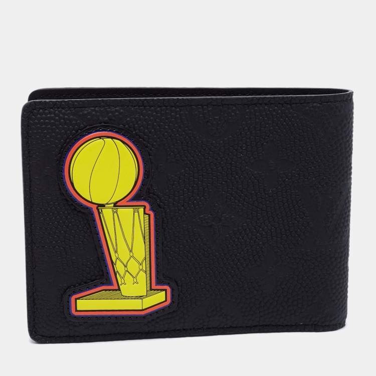Pre Owned Louis Vuitton x NBA Black Taurillon Monogram Leather Multiple Wallet