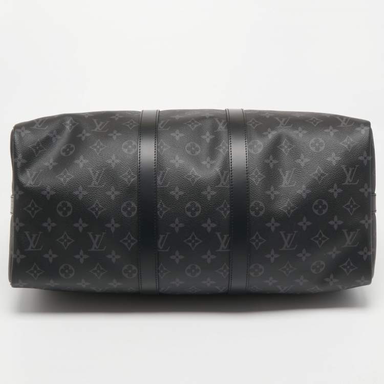 Pre Owned Louis Vuitton Monogram Eclipse Canvas Keepall Bandouliere 45 Bag
