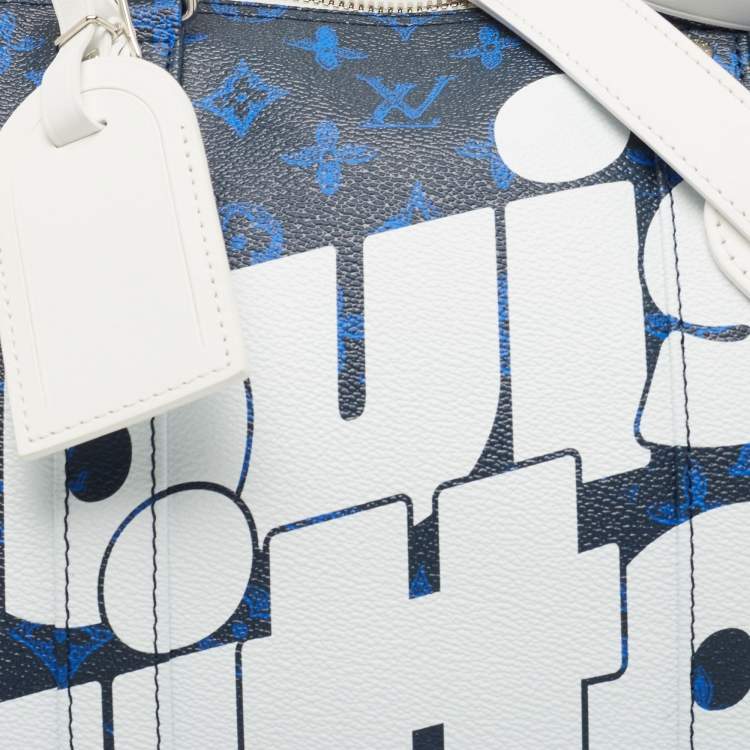 Pre Owned Louis Vuitton Blue Vintage Monogram Canvas Everyday LV Keepall Bandouliere 55 Bag