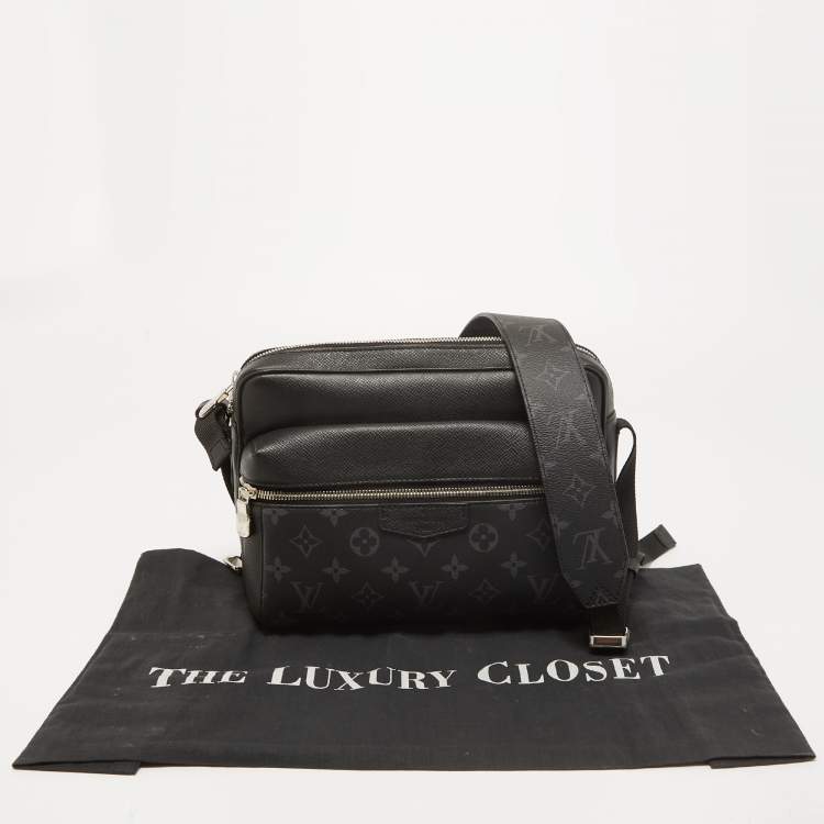 Pre Owned Louis Vuitton Black Monogram Eclipse Canvas and Taiga Leather Outdoor Messenger Bag