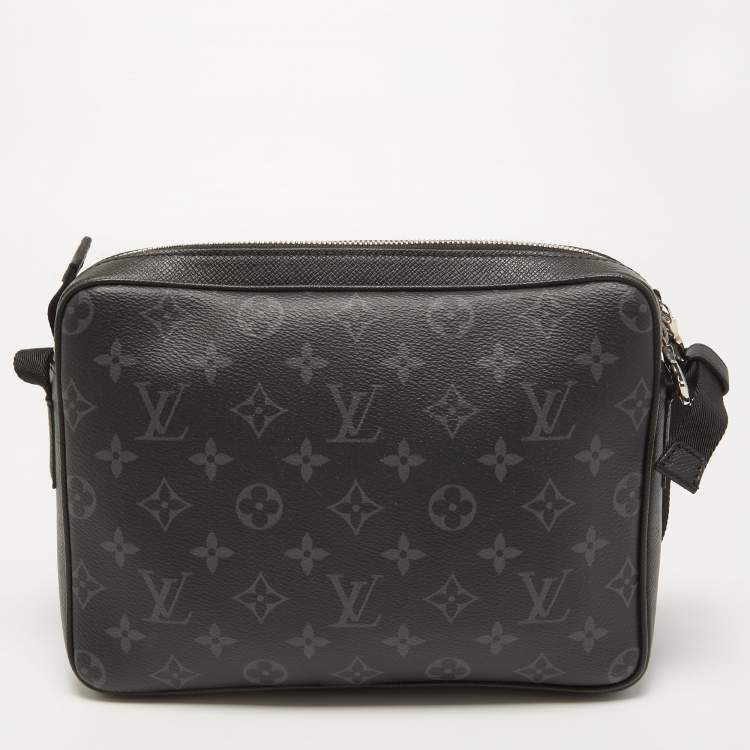 Pre Owned Louis Vuitton Black Monogram Eclipse Canvas and Taiga Leather Outdoor Messenger Bag