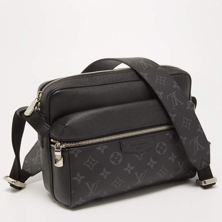 Pre Owned Louis Vuitton Black Monogram Eclipse Canvas and Taiga Leather Outdoor Messenger Bag