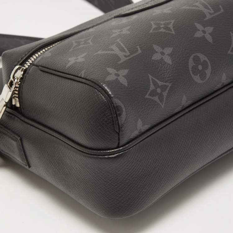 Pre Owned Louis Vuitton Black Monogram Eclipse Canvas and Taiga Leather Outdoor Messenger Bag