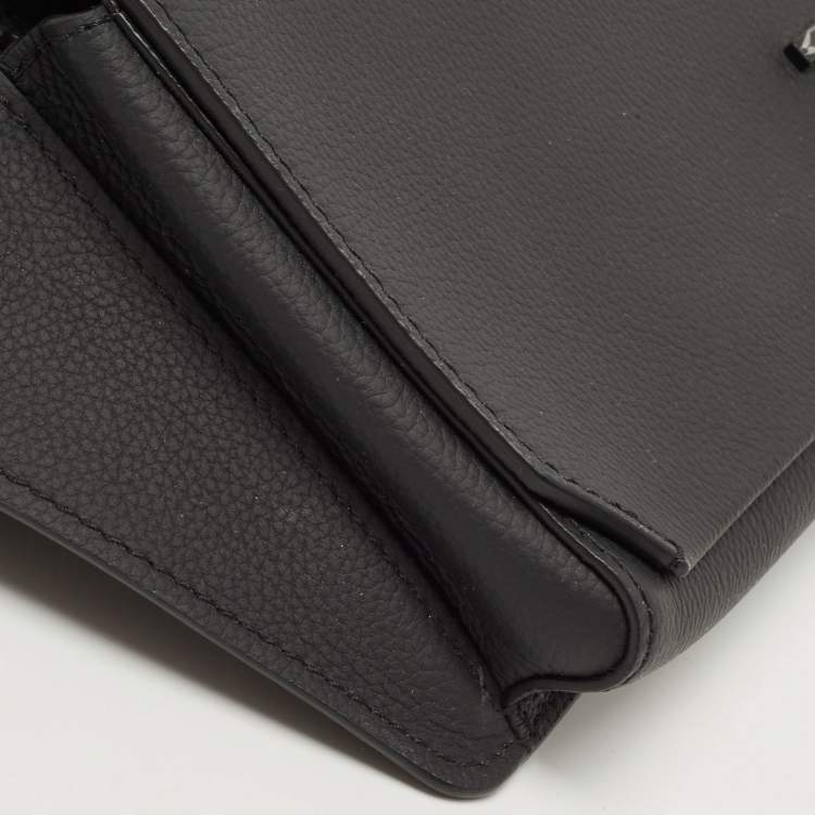 Pre Owned Louis Vuitton Black Leather LV Aerogram Slingbag