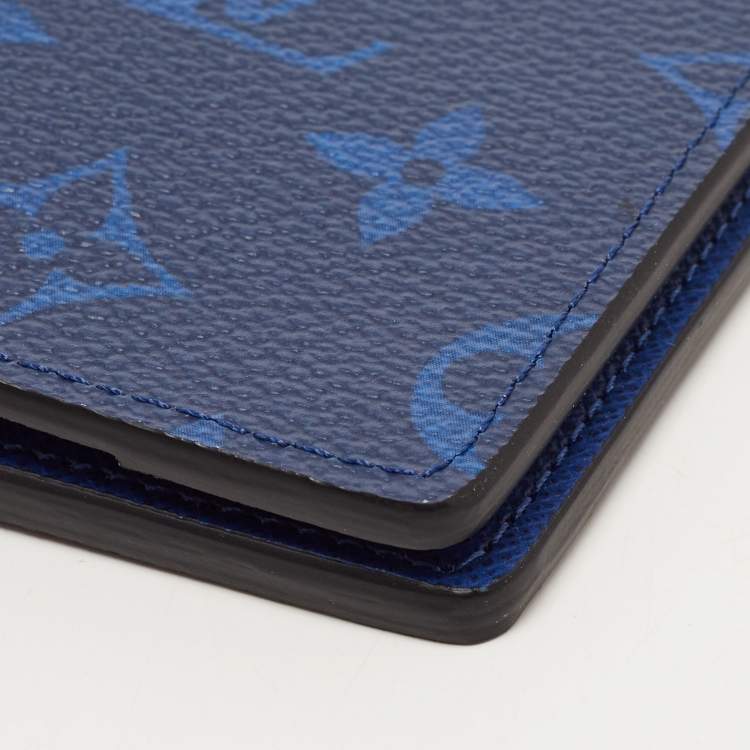 Pre Owned Louis Vuitton  Navy Blue Monogram Canvas and Taiga Leather Pocket Organiser