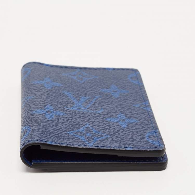 Pre Owned Louis Vuitton  Navy Blue Monogram Canvas and Taiga Leather Pocket Organiser