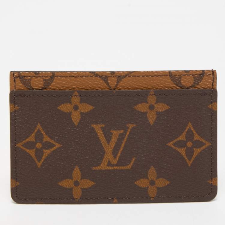 Pre Owned Louis Vuitton Monogram Reverse Canvas Card Holder