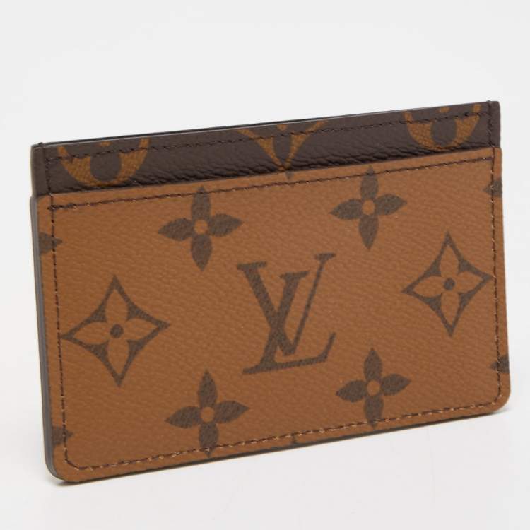 Pre Owned Louis Vuitton Monogram Reverse Canvas Card Holder