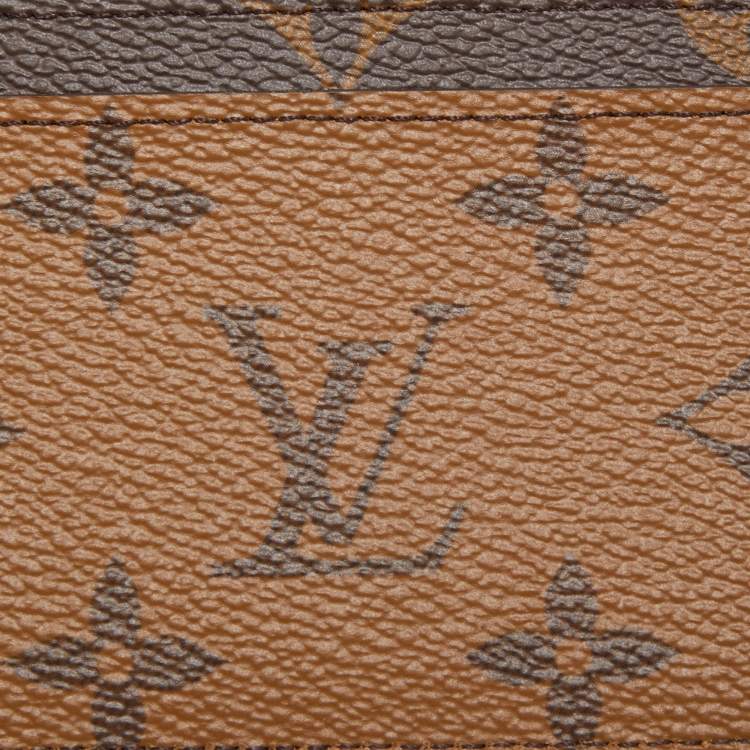 Pre Owned Louis Vuitton Monogram Reverse Canvas Card Holder