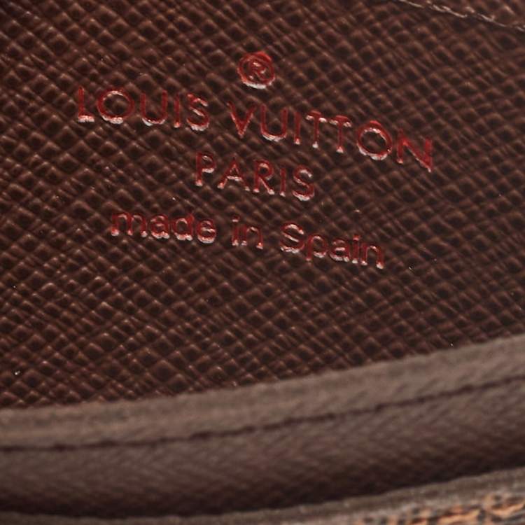 Pre Owned Louis Vuitton Damier Ebene Canvas Card Holder