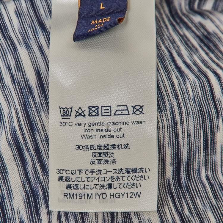 Pre Owned Louis Vuitton Blue Blown Up Print Jersey Galaxy T-Shirt L