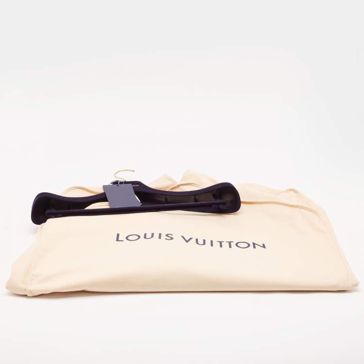 Pre Owned Louis Vuitton Navy Blue Monogram Leather and Nylon Reversible Technical Jacket M