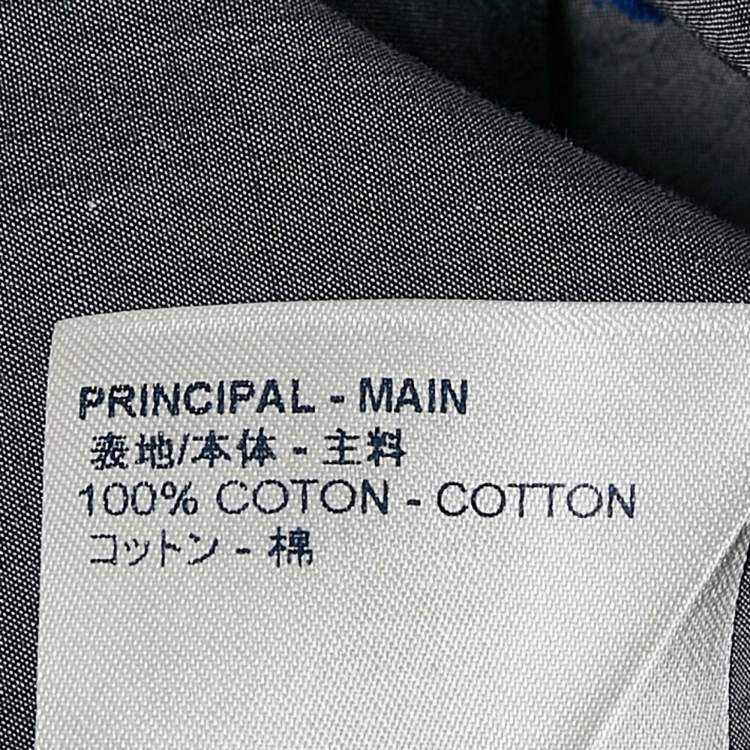 Pre Owned Louis Vuitton Grey Alphabet Fil Coupe Cotton DNA Collar Shirt S